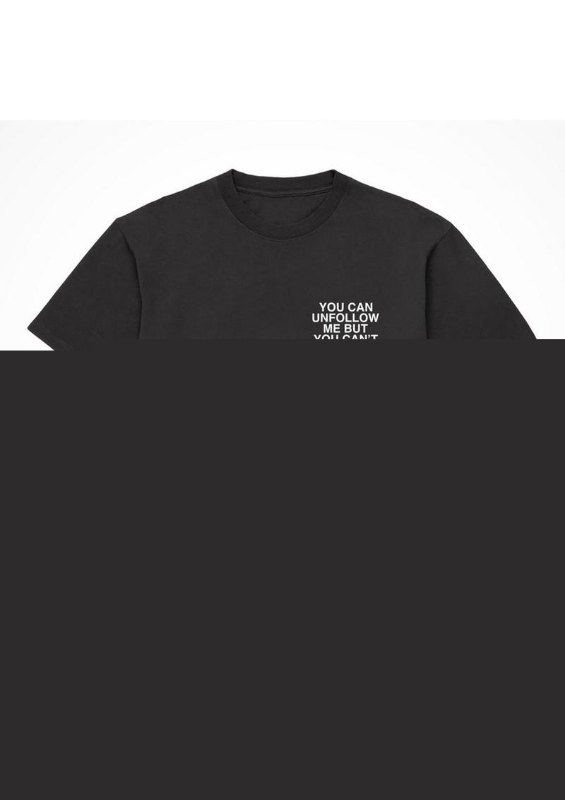 Assholes Live Forever Unfollow Me T-Shirt - Black - Large
