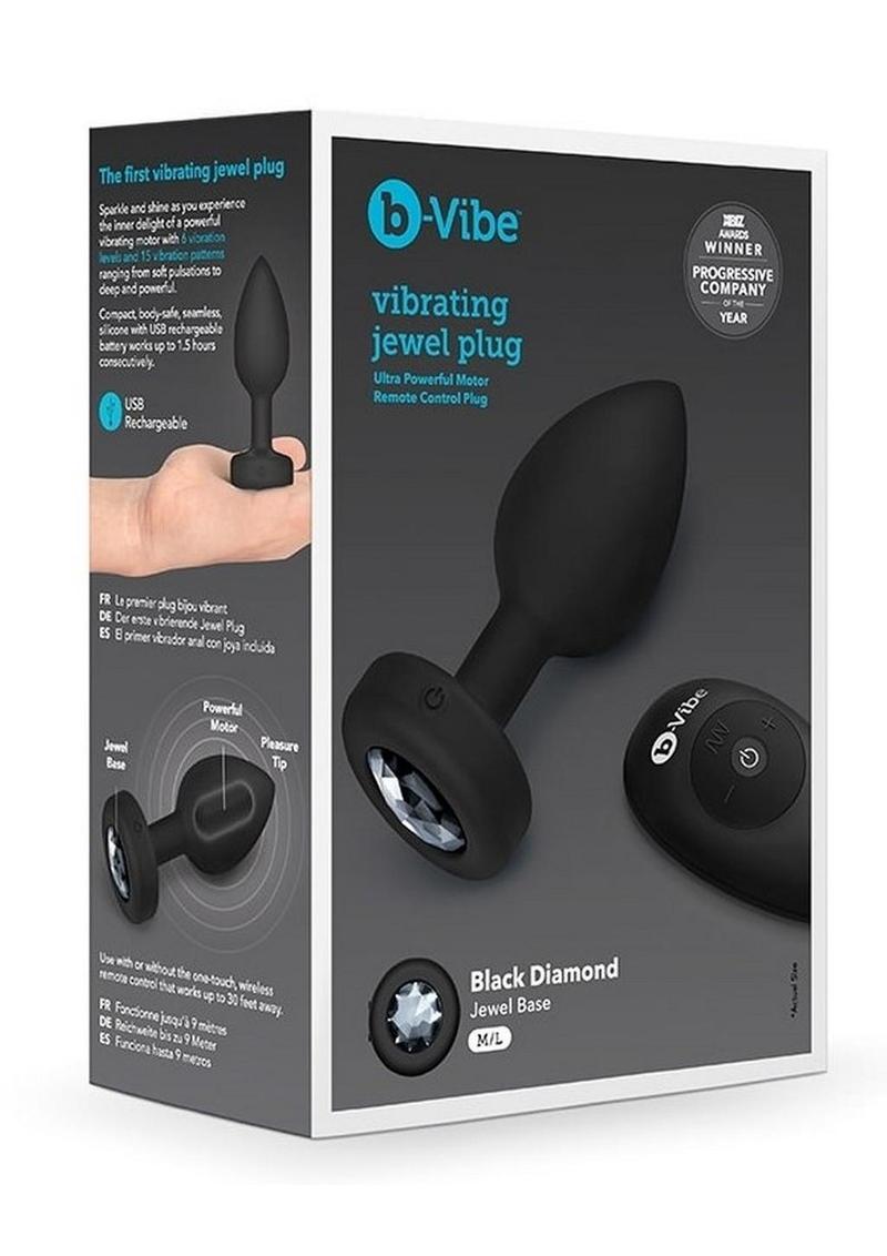 B-Vibe Vibrating Jewel Plug Rechargeable Silicone Anal Plug with Remot –  Primal Pleasure