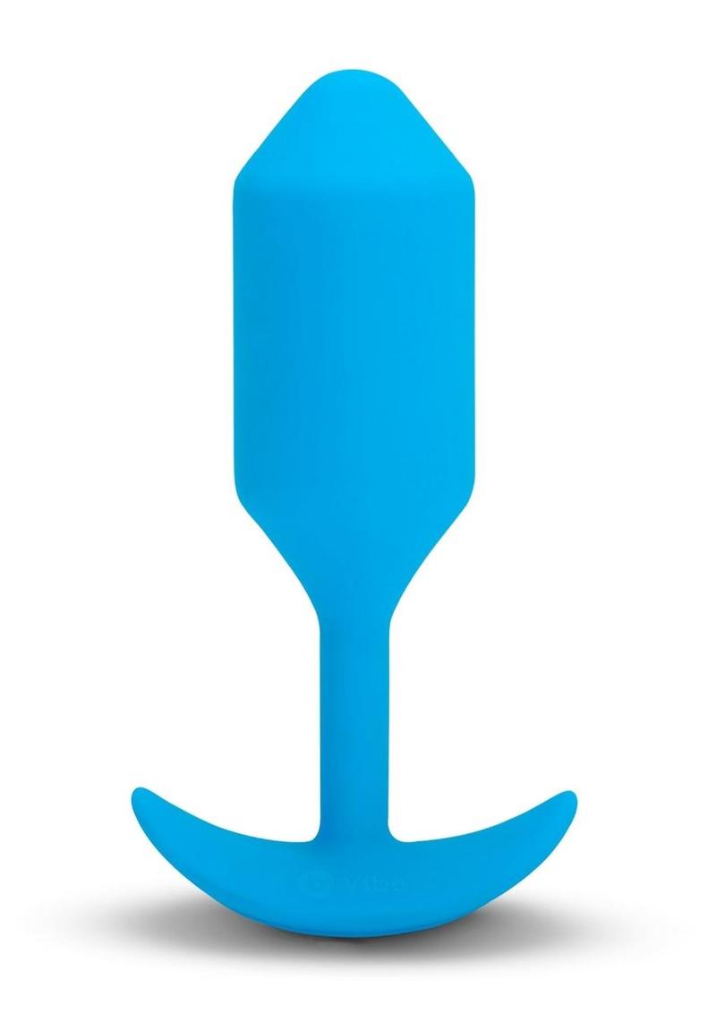 B-Vibe Vibrating Snug Plug Rechargeable Silicone Anal Plug - Blue - Large