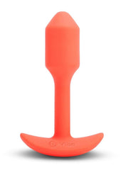 B-Vibe Vibrating Snug Plug Rechargeable Silicone Anal Plug - Orange - Small