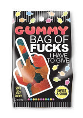 Bag of fucks gummy candy hilarious edible joke perfect for adult humor gift baskets or cheeky novelty party favor tasty and bold sweets