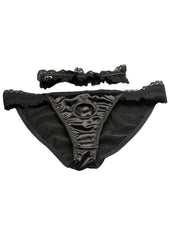 Bedroom Bliss Jolie Strap-On Panty Harness and Garter - Black - Medium