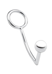 Blue Line Anal Hook and Cock Ring 45mm - Stainless - Steel