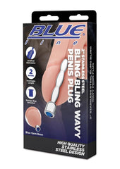 Blue Line Bling Bling Wavy Penis Plug 2in - Stainless - Steel