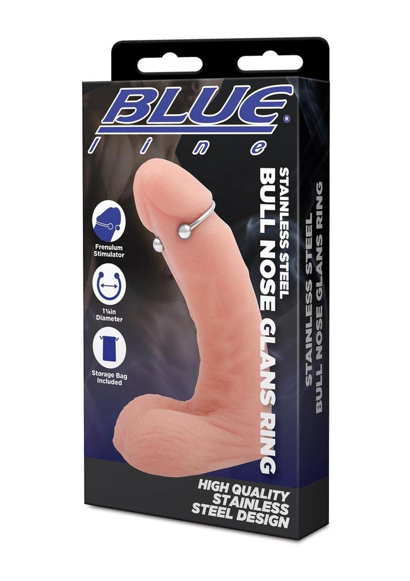 Blue Line Bull Nose Glans Ring 32mm -Stainless - Steel