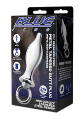 Blue Line Metal Tapered Butt Plug with Loop Hardware 2.5in - Stainless - Steel