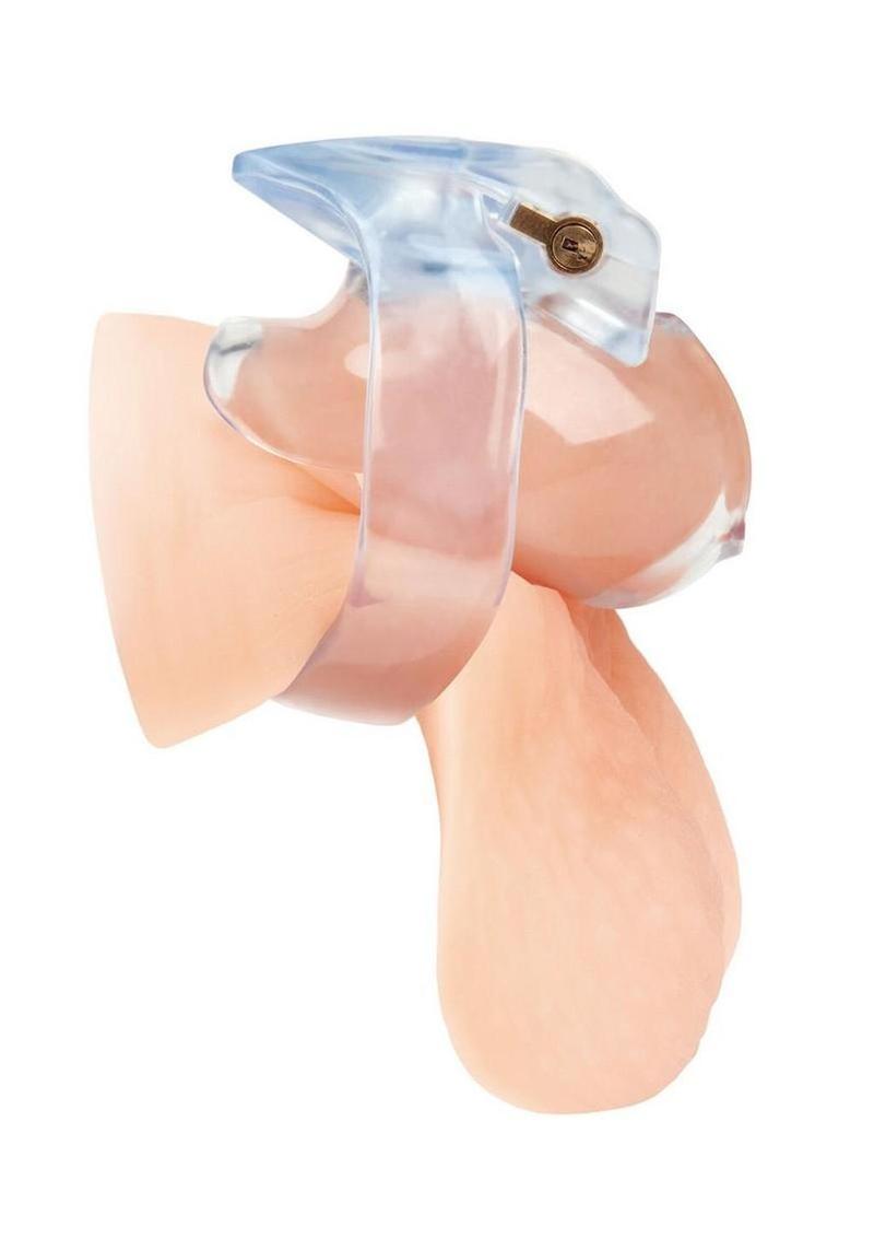 blueline small dick acrylic mini chastity cage for secure male restraint and discreet long term wear