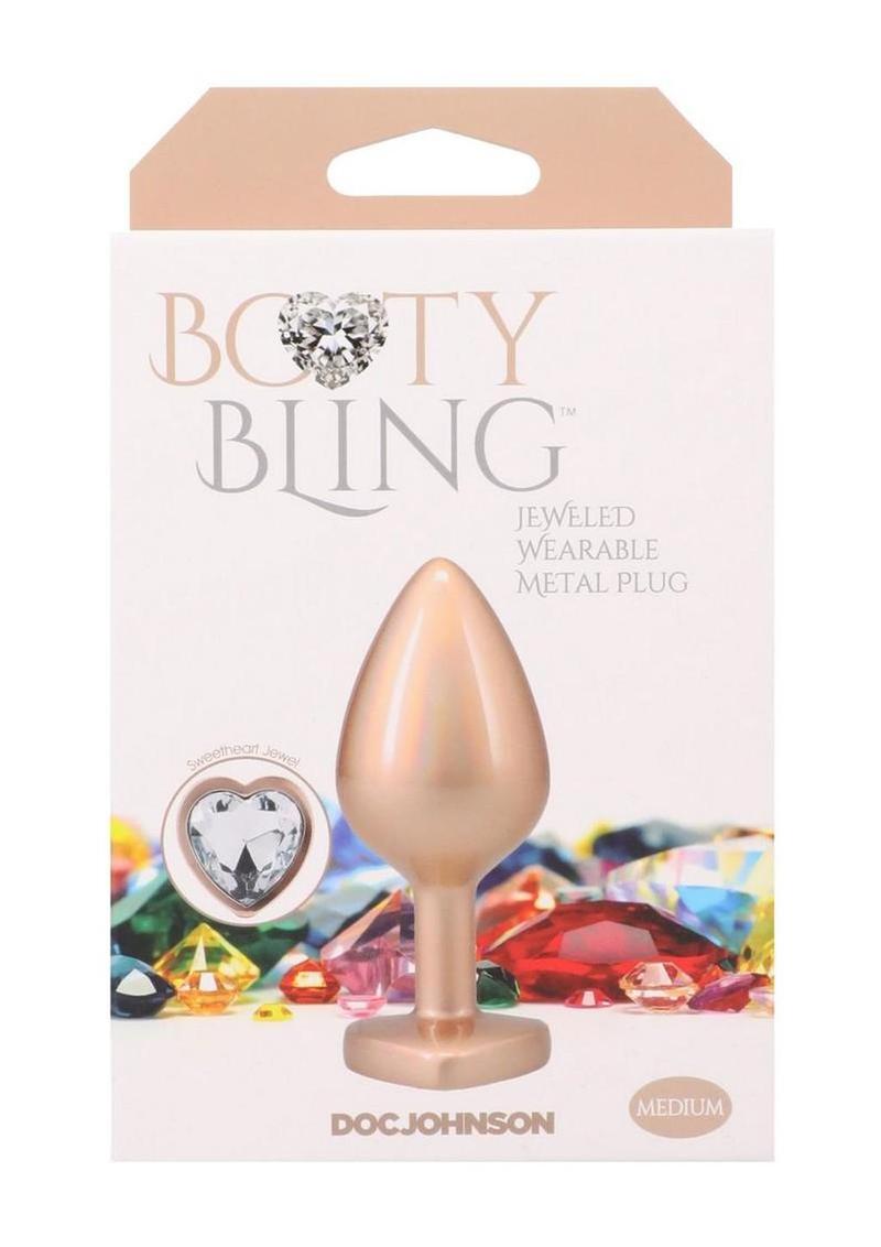 sensual booty bling anal toy featuring heart diamond accent and ergonomic fit