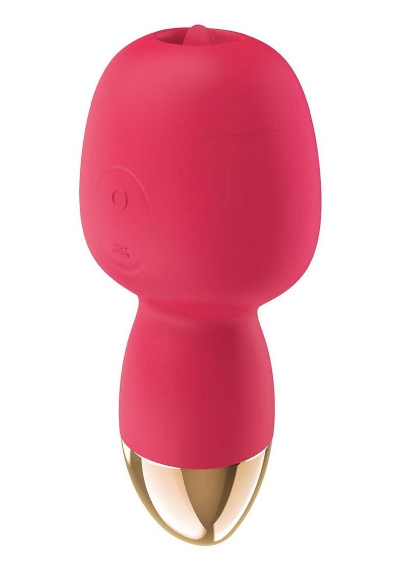 Clit-Tastic Intense Dual Massager Rechargeable Silicone Vibrator with Clitoral Stimulator - Coral/Pink