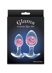 Cosmic Glams Silicone Anal Plug Kit - Pink - 2pc/Set