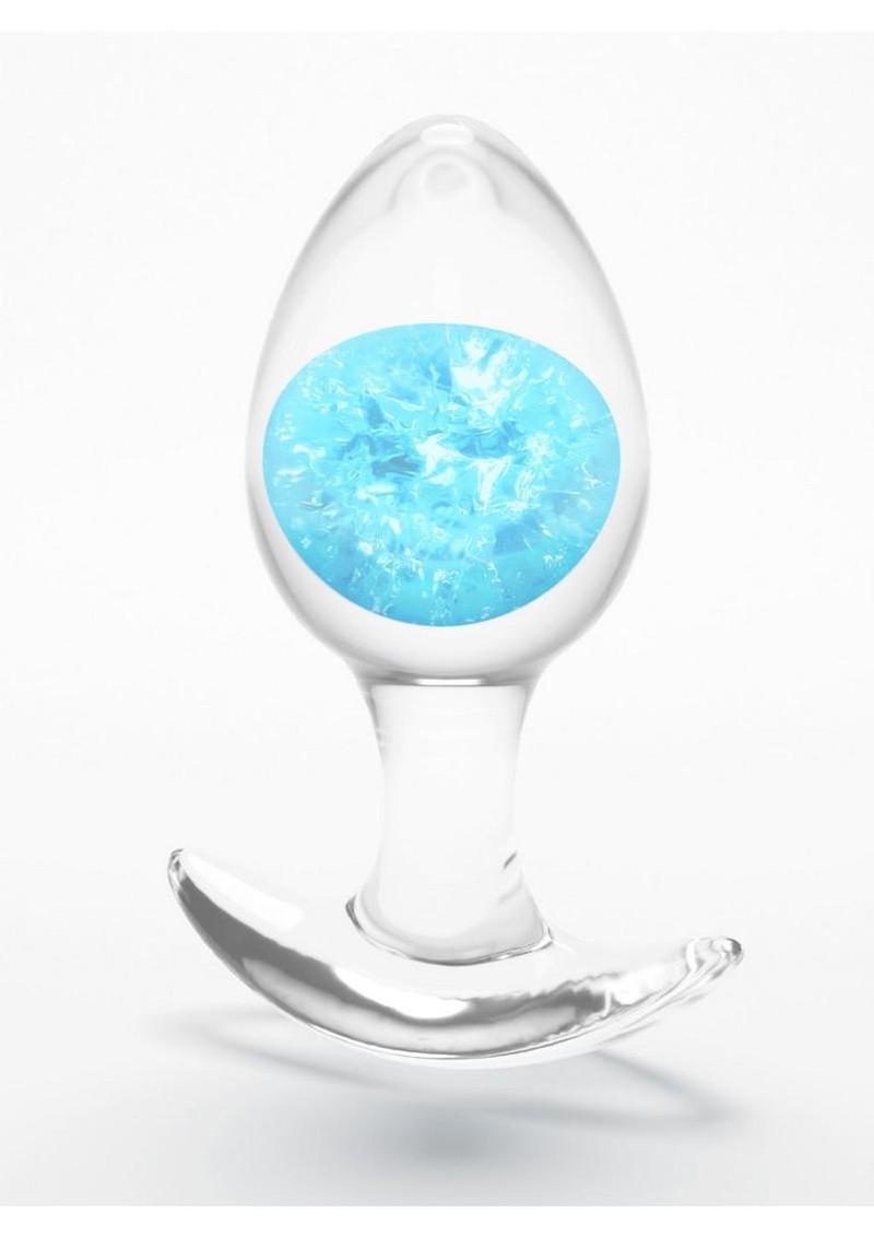 Cosmic Glams Silicone Anal Plug - Blue/Pink - Medium