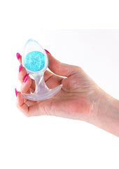 Sparkling silicone anal plug with vivid glass marble core for unique backdoor stimulation and playful fun
