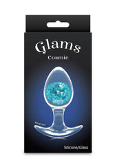 Cosmic Glams Silicone Anal Plug - Blue/Pink - Medium