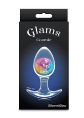 Cosmic Glams Silicone Anal Plug - Multicolor/Rainbow - Medium