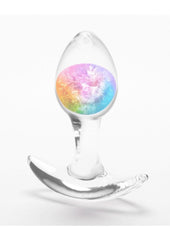 Cosmic Glams Silicone Anal Plug - Multicolor/Rainbow - Small