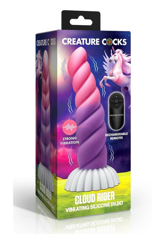 Creature Cocks Cloud Rider Unicorn Rechargeable Silicone Dildo - Multicolor/Pink/Purple/White