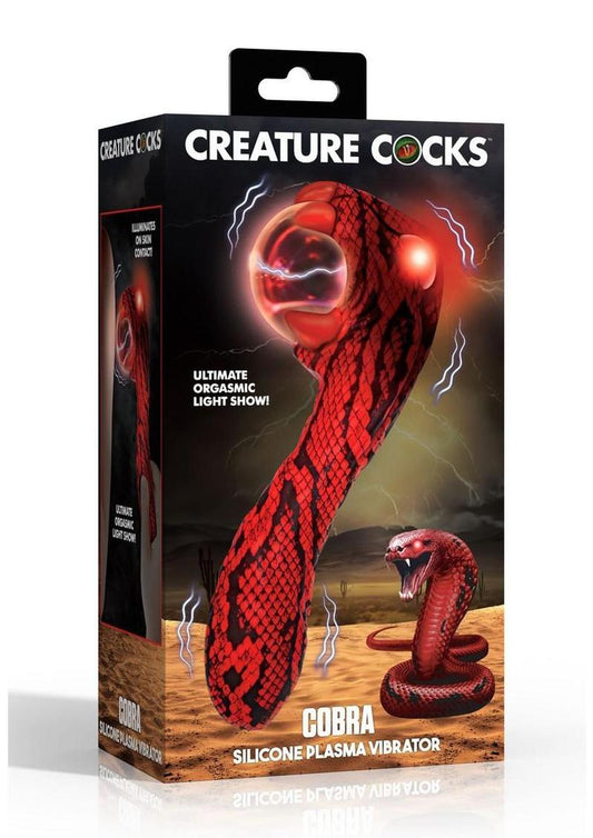 Creature Cocks Cobra Rechargeable Silicone Plasma Vibrator - Black/Red