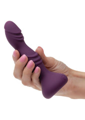 Deep vibrating toy with swirling texture and dual motors perfect for body-safe intense play