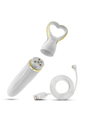 Delice Heartthrob Rechargeable Silicone Female Vibrator - White Bouquet