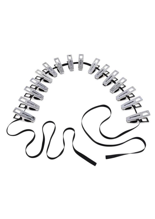Edge Body Zipper Clothes Pins - Black/Silver