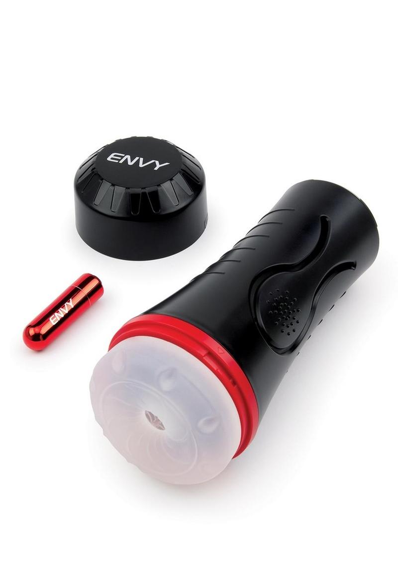 Envy Toys Squeezable Clear Clutch Vibrating Discreet Textured Stroker