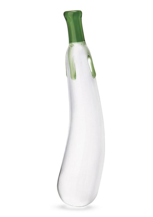 Glas Eggplant Ecstasy Glass Dildo - Green - 7.25in