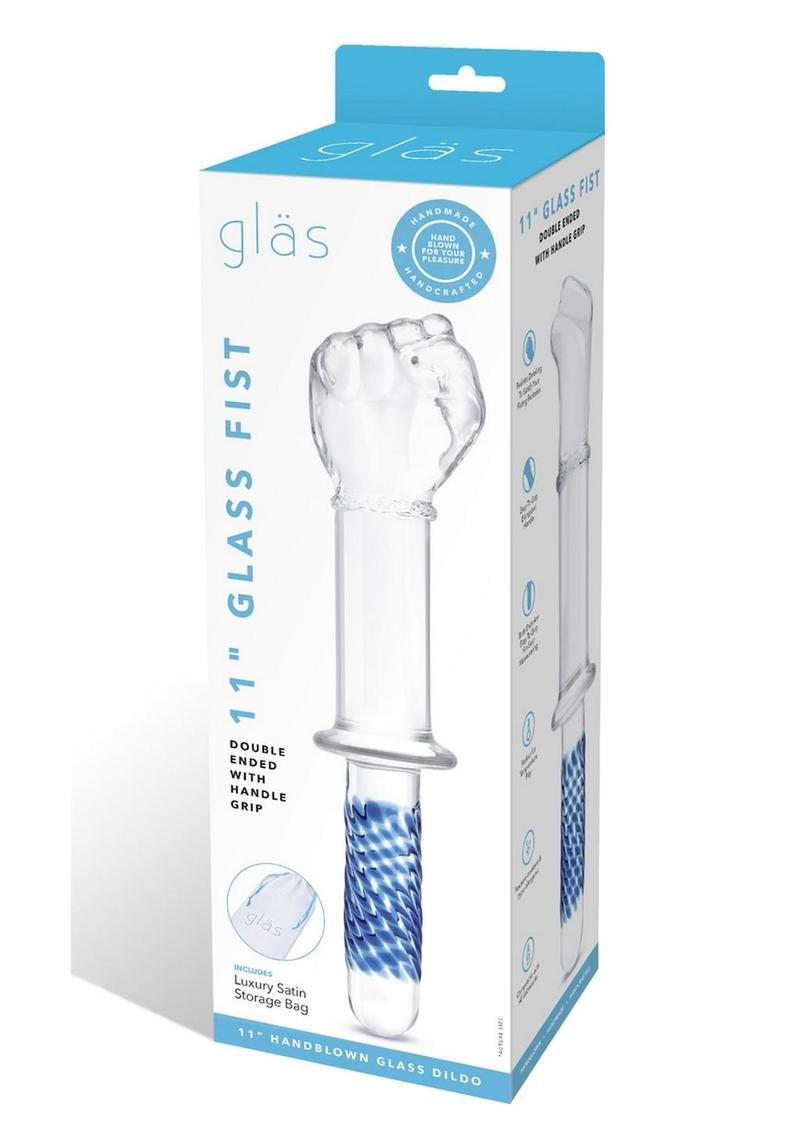 Glas Fist Double Ended Glass with Handle Grip - Clear - 11in