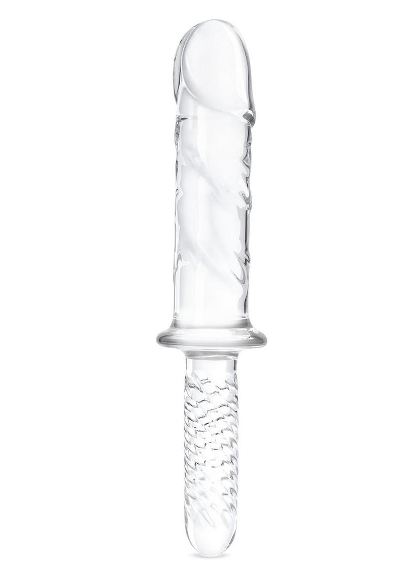 Glas Girthy Glass Cock Double Ended with Handle - Clear - 11in