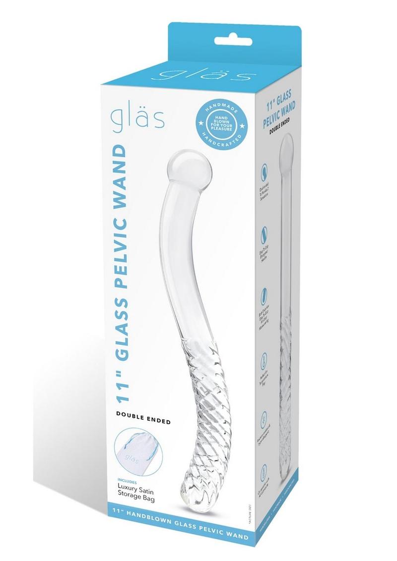 Glas Pelvic Glass Wand Double Ended - Clear - 11in