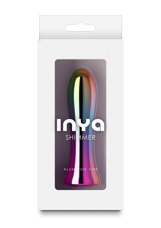 Inya Shimmer Rechargeable Steel Vibrator - Metal/Multicolor