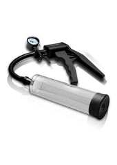 transparent graduated cylinder pump with silicone seal for safe measurable male enhancement sessions