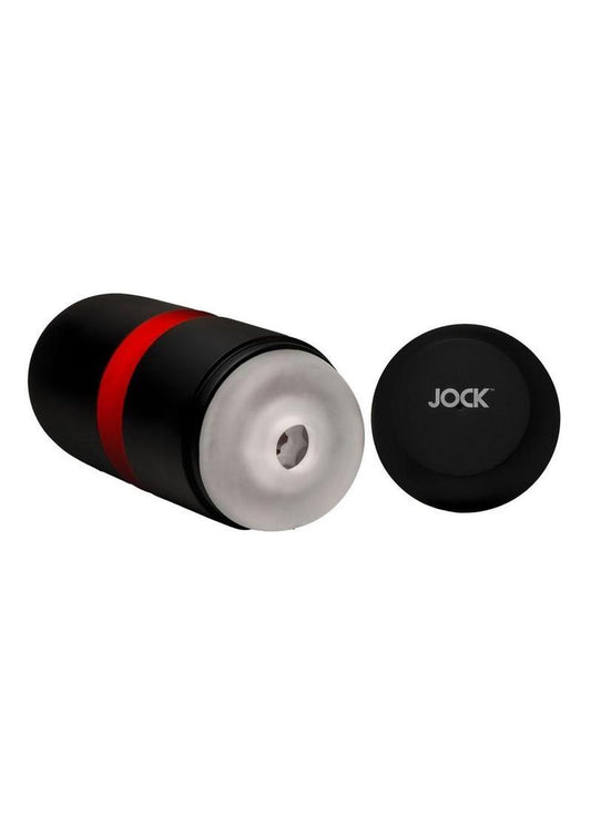 Jock Tightening and Vibrating Rechargeable Masturbator - Black/White
