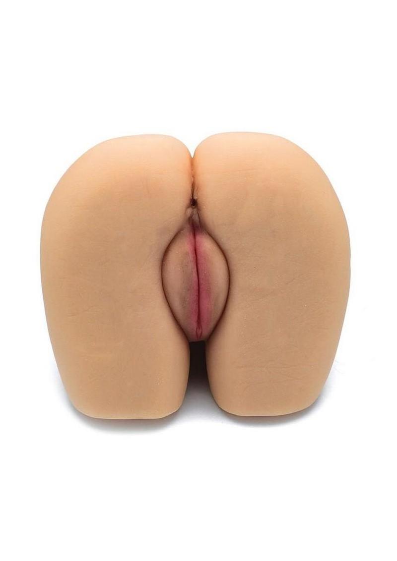 Premium dual entry male masturbator realistic pussy and anal openings soft TPE body safe lifelike skin texture perfect adult toy choice