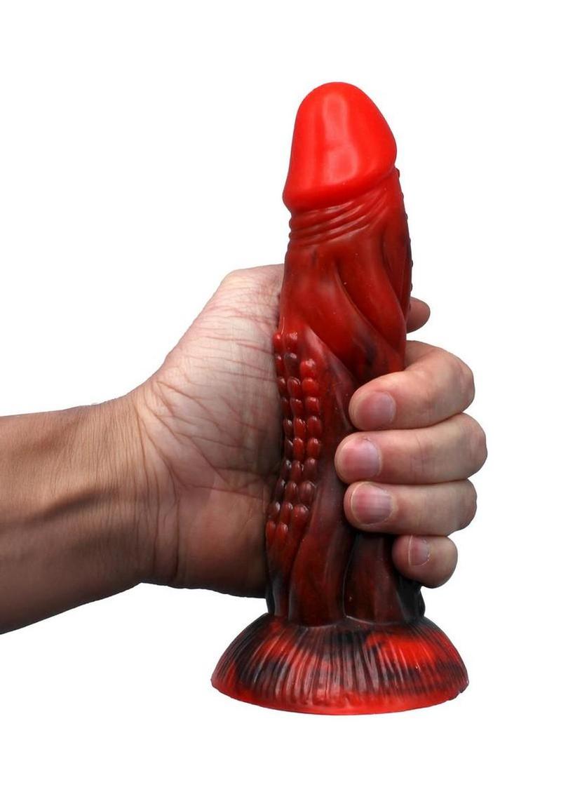 Monster cock dildo with exaggerated ridges designed for thrilling fantasy penetration