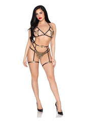 feminine lingerie set combining applique lace and pearls for intimate sensual wear