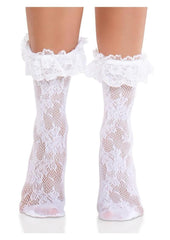 Leg Avenue Floral Lace Ruffle Top Anklets