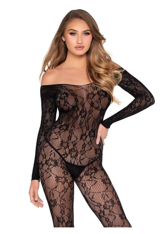 Leg Avenue Lace Lingerie Jumpsuit - Os - Black