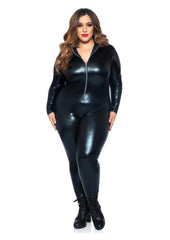 Leg Avenue adult zipper front catsuit shiny