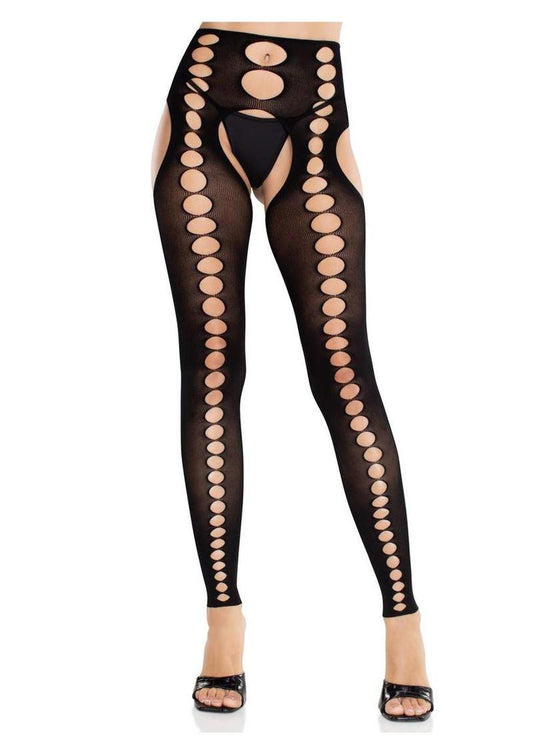 black opaque suspender hose