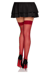 embroidered rose thigh highs adding floral charm sensuality and sophistication to any lingerie or date night look