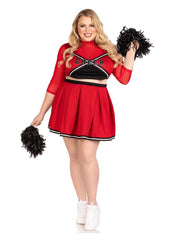 Sexy cheerleader role play Adult costume with pom poms