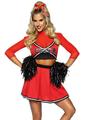 Plus size Varsity Babe cheerleader outfit with pom poms