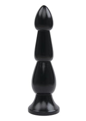 Lux Fetish Ribbed Butt Plug - Black - 9in