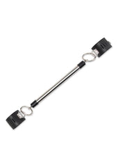 Lux Fetish Spreader Bar with Lockable Cuffs - Black/Silver