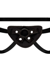 7.5 inch realistic vibrating dildo and adjustable harness designed for pegging or strap on couples play