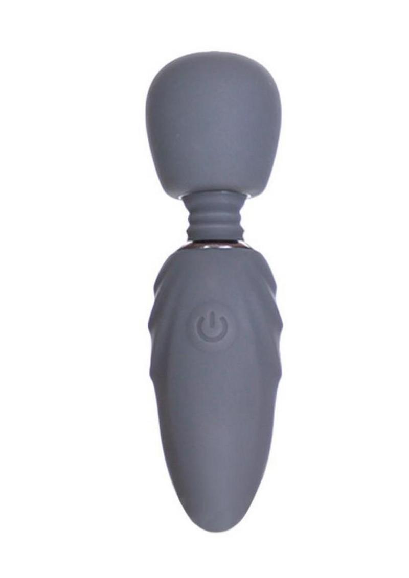 M'lady Rechargeable Silicone Tiny Vibrating Wand - Grey