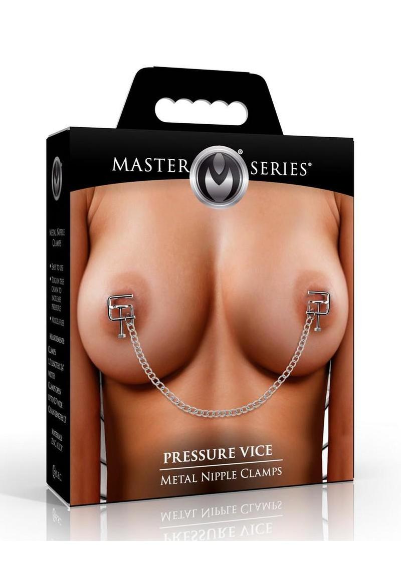 Master Series Pressure Vice Metal Nipple Clamps - Silver