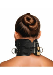 BDSm Collar Master Series Rigid Locking Posture Collar with Chin Brace