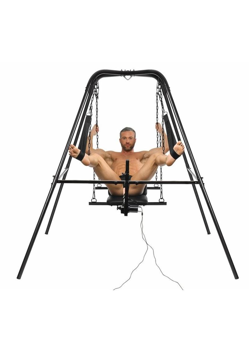 black friday cyber monday sale master series throne deluxe sling with sex machine adjustable stand and stirrups
