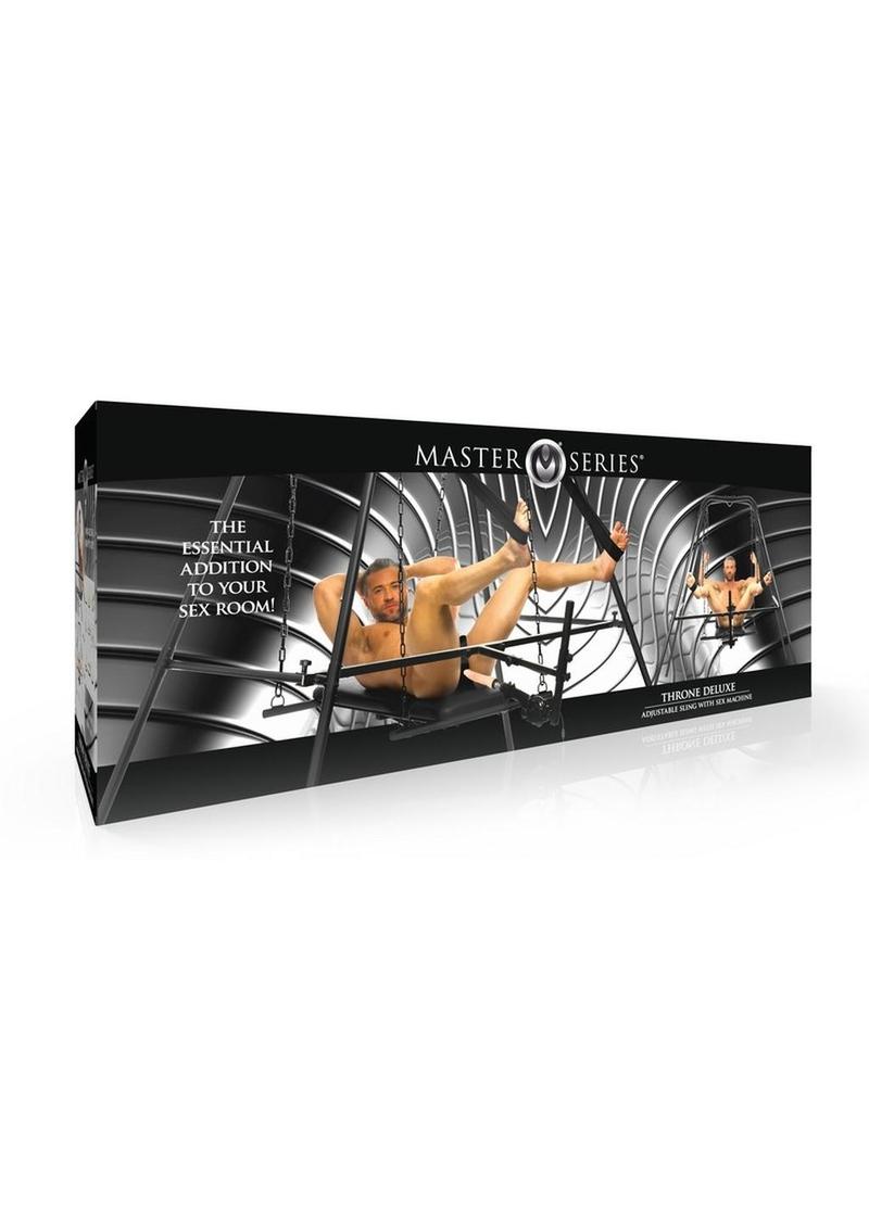 master series throne deluxe adjustable sling with rechargeable sex machine black friday cyber monday sale adult gear